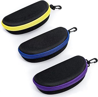 ZONLY 6 Pack Sunglasses Case Portable Travel Zipper Eyeglasses Case With Hook