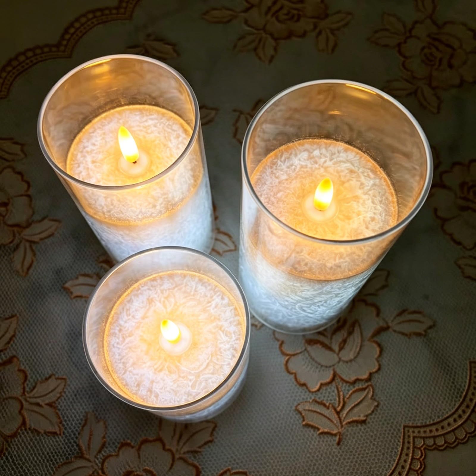 Candele senza fiamma, funzionamento a batteria, candele tremolanti senza fiamma, 3D tremolante FlameTimer e telecomando, sicure per matrimoni, casa, feste, decorazione JL-D003