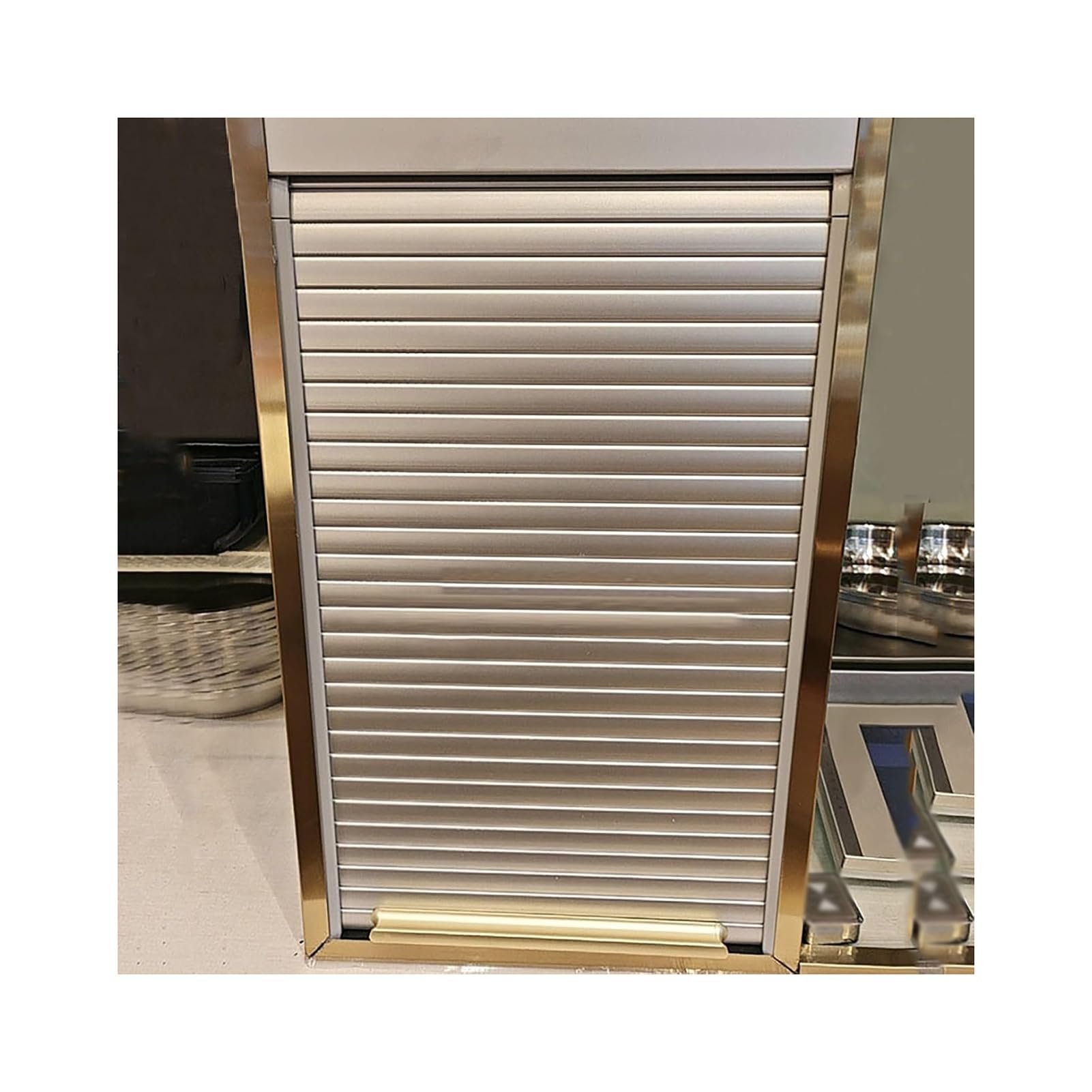 Sliding Tambour Cabinet Door Kit - Foldable Rolling Shutter Doors for Kitchen, RV, Campervan, Home Office - Space-Saving Plastic Doors (80x101cm / 31.5x39.7in)