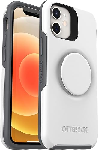 OtterBox Otter + POP Symmetry Series - Funda para iPhone 12 Mini, color blanco polar