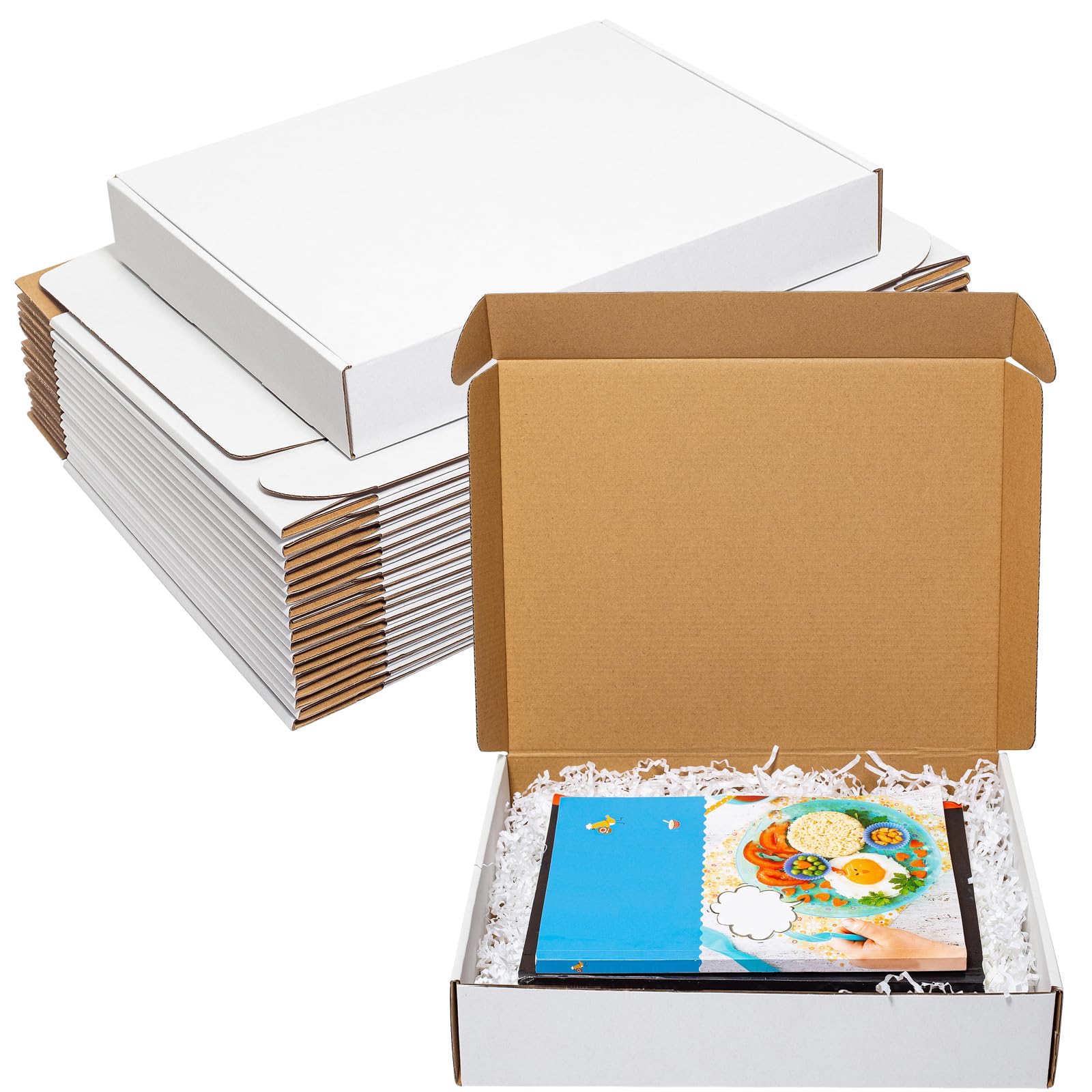 Cajas de cartón corrugado Wowxyz 13x11x3 pulgadas para envíos de literatura en empresas 25 uds