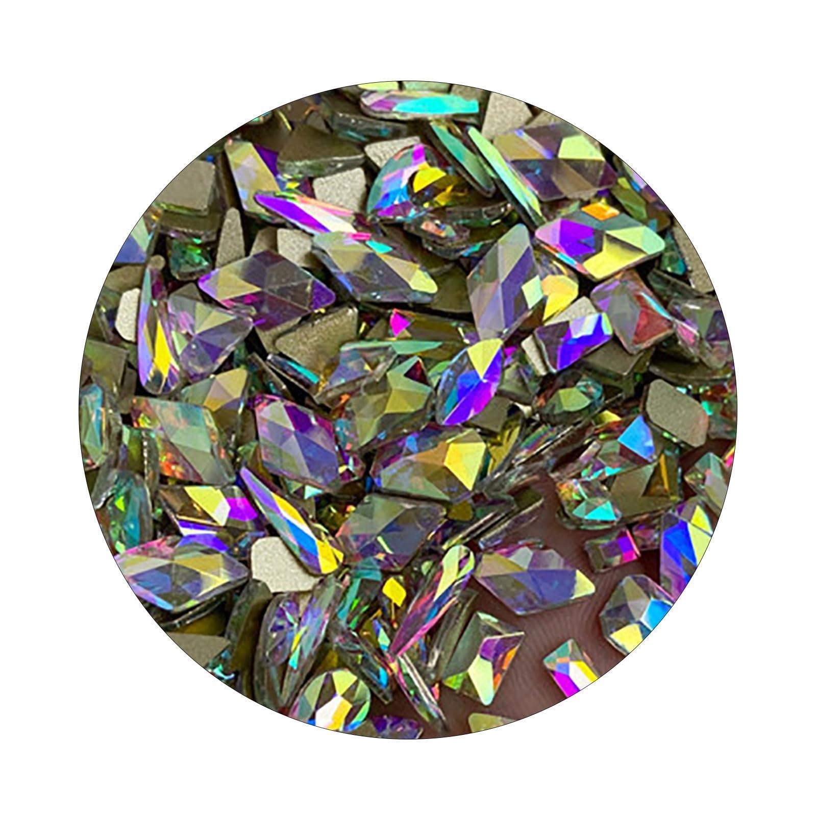 matumou 50Pcs/ Nail Art Rhinestone 3D Geometric Shaped Glitter Manicure Accessories