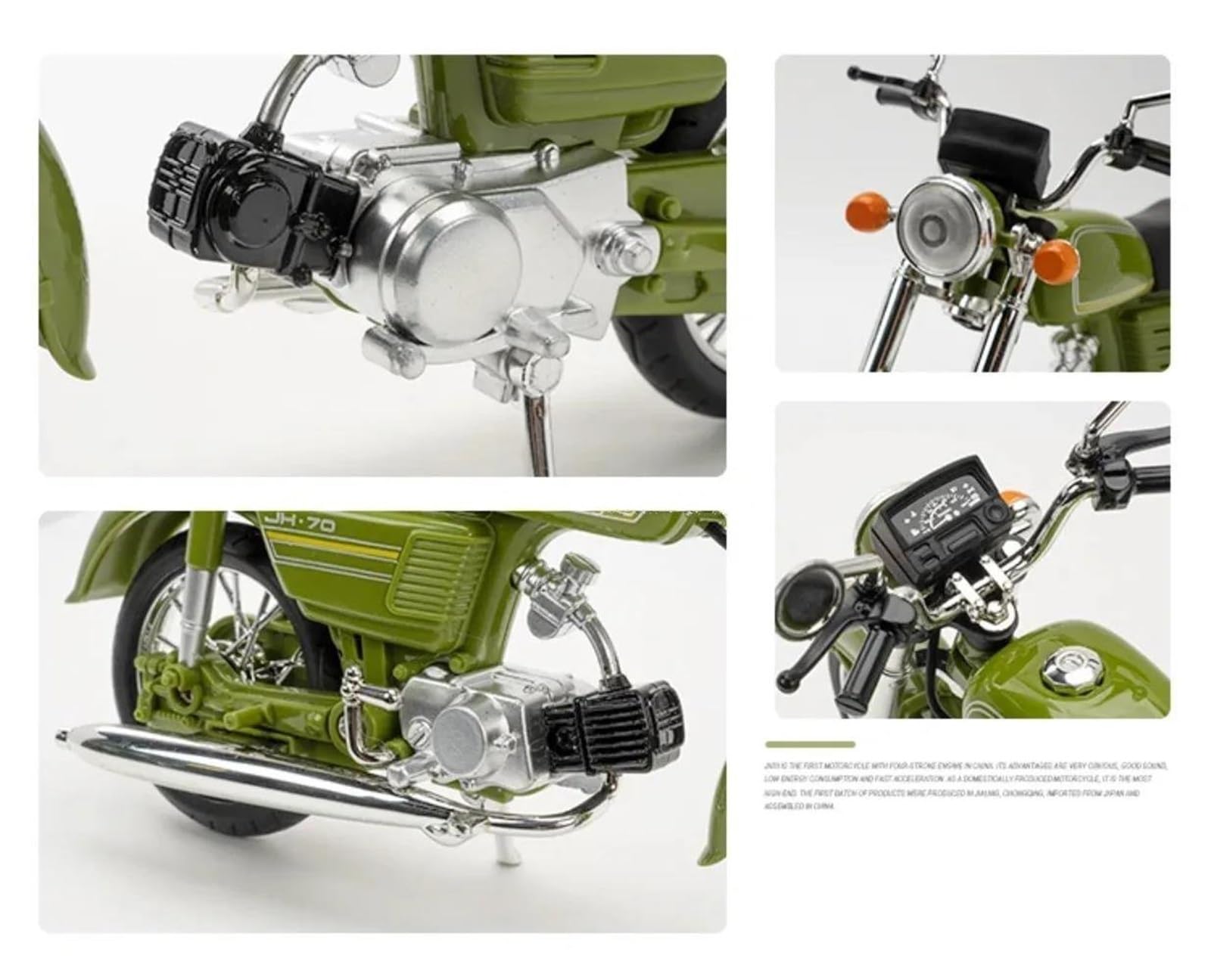 Modelo de Motocicleta Modelo De Motocicleta A Escala 1:10, Portátil, Carreras, Dedo, Simulación, Juguetes Colección para Honda JiaLing JH-70(Rosso)