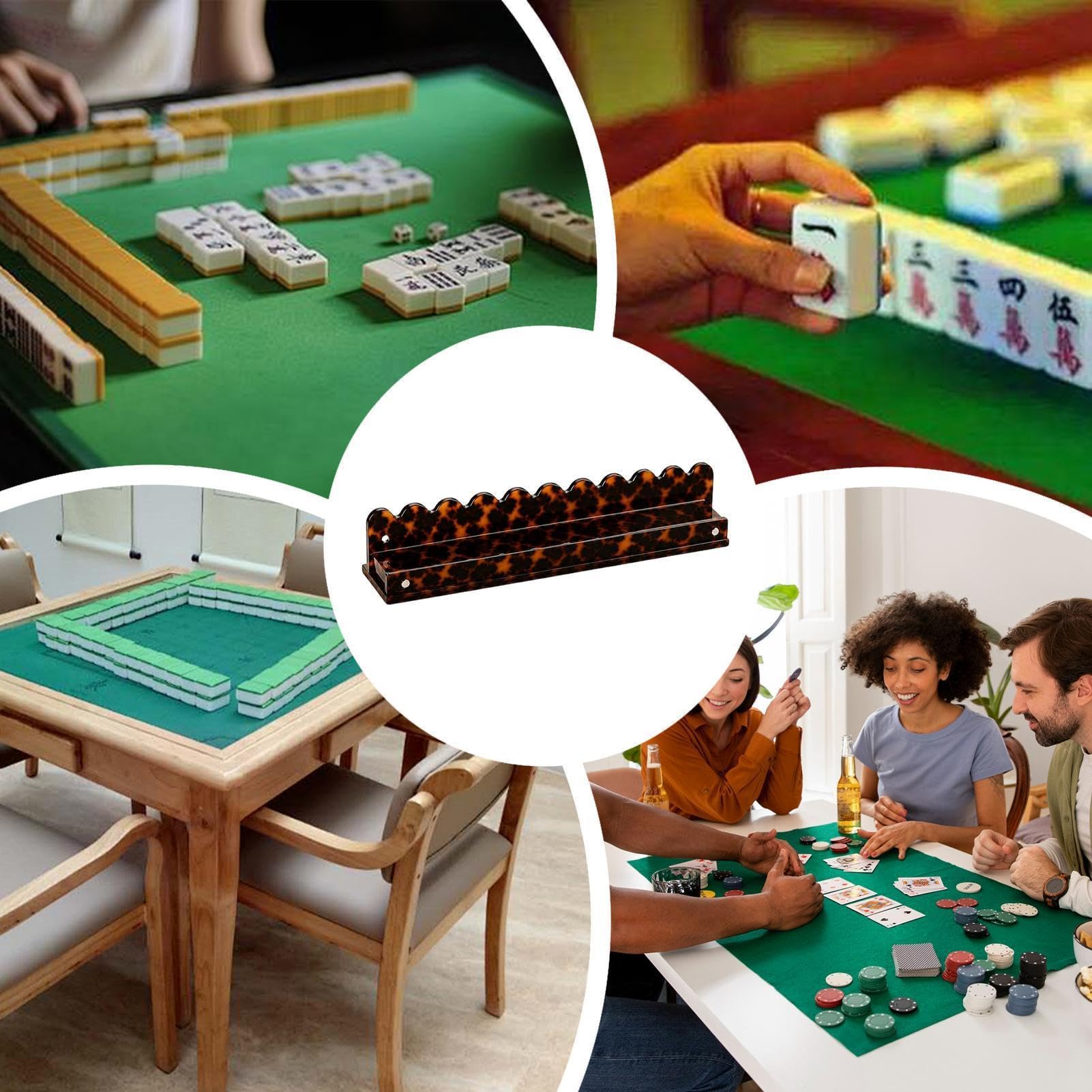 Porta Mahjong Smerlati 4 Pezzi Supporto In Acrilico Antiscivolo Con