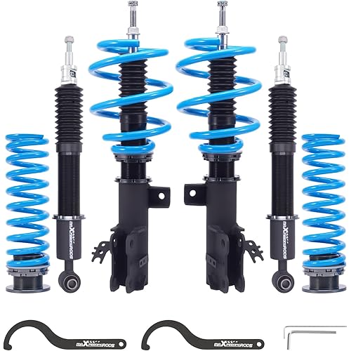 maXpeedingrods Coilover for Toyota RAV4 XA50 2019-2025, 24 Levels Damper Adjustable Coilovers Suspension Kit Strut, Height Adjustable T6 Upgraded Lowering Kits Blue
