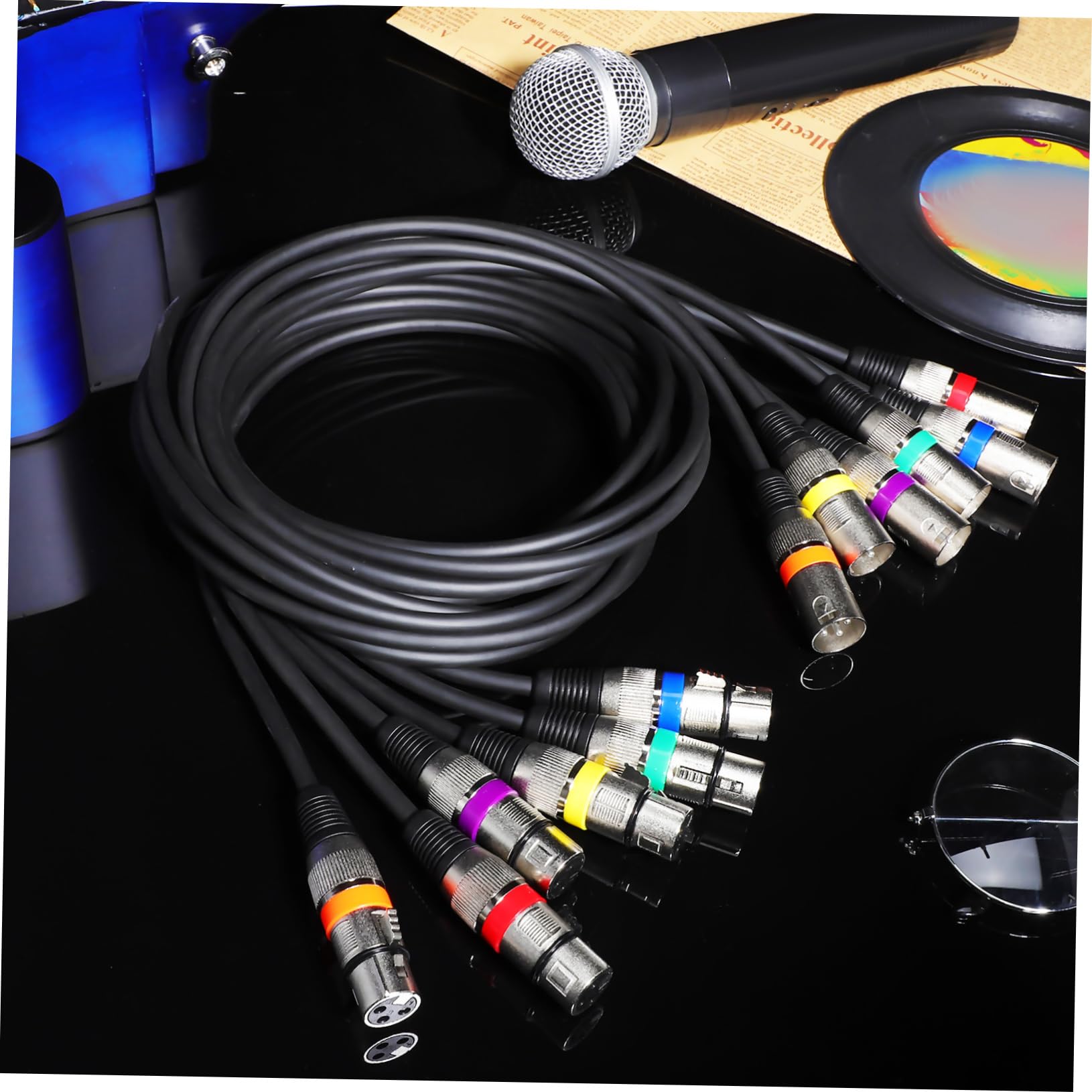 Mikinona Cavo Audio Xlr Doppia Schermatura in Rame 6mm per Casse Acustiche e Microfoni, 6 Pezzi, Uso Professionale e Rinforzo del Suono in Concerti
