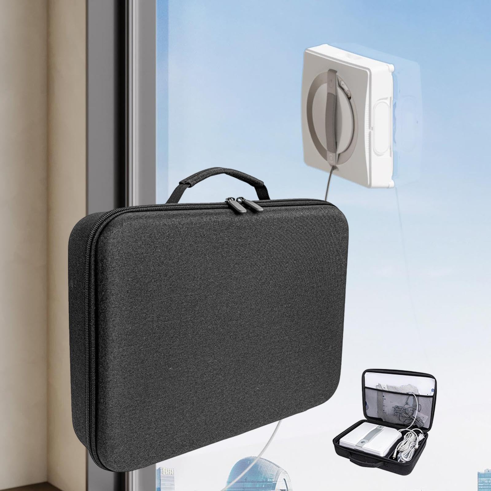 Sac de Rangement pour Organisateur de Nettoyeur de Vitres Automatique, Sac à Main de Transport Pratique et Résistant à L'usure pour Lave-vitre Int, Noir