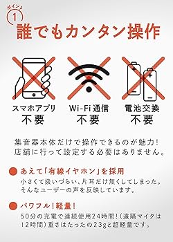 Amazon.co.jp: 遠隔マイク付 高性能 集音器 【 Trihear Convo