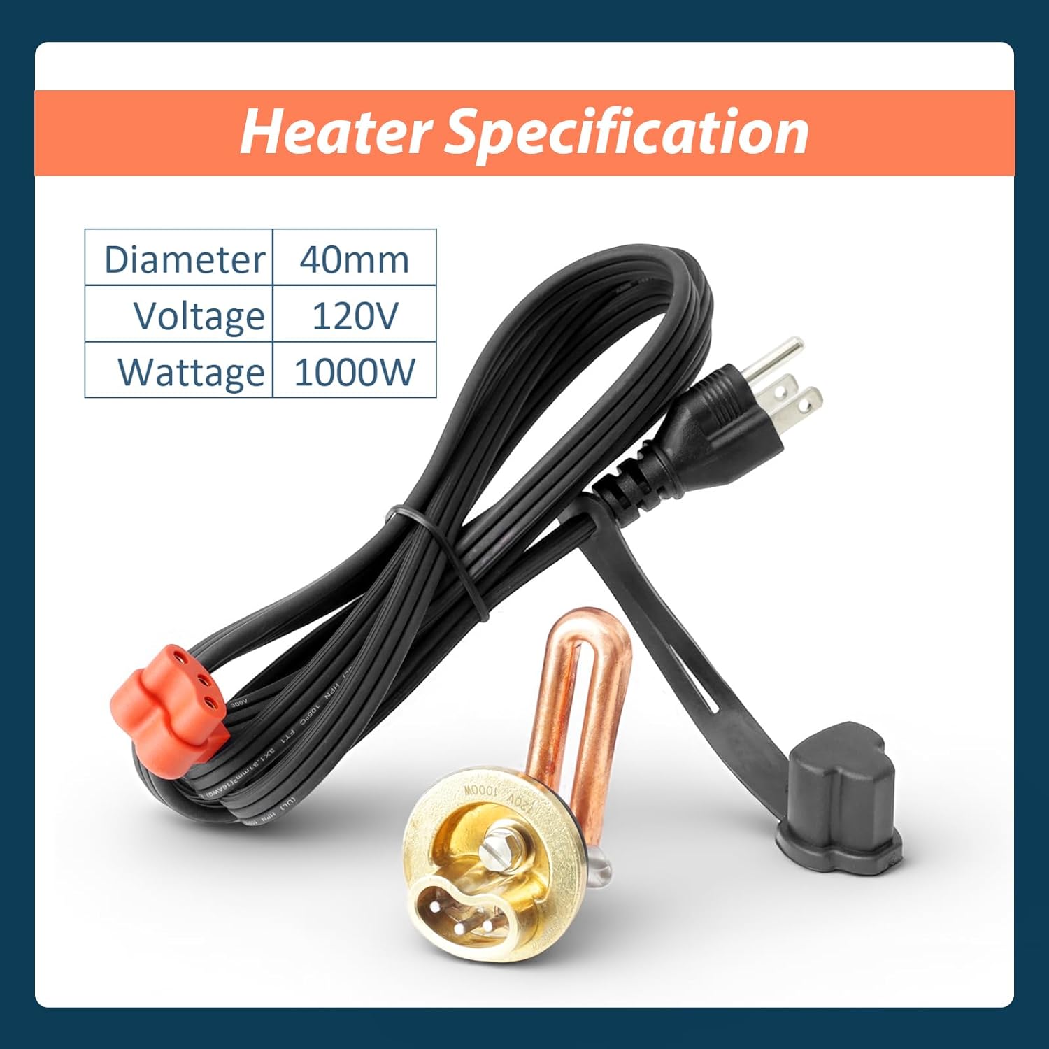 3100130 Engine Block Heater Replacement for Chevrolet for GMC Vehicle Models for Duramax V8 6.6L Diesel 2001-2015, 40mm Diameter, 120V 1000W