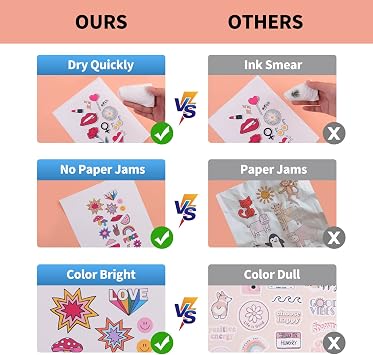 HTVRONT Printable Vinyl Sticker Paper - 70 Sheets Glossy Waterproof Sticker Paper for Inkjet Printer & Laser Printer, Dries Quickly & Tear Resistant, 8.5x11