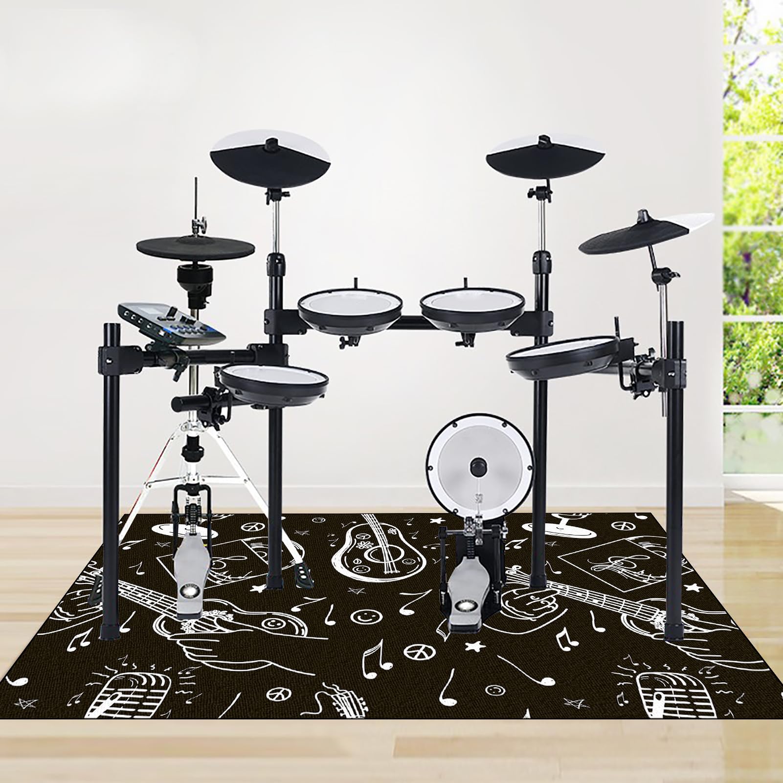 Alfombra de Tambor de insonorización Alfombras Acusticas Alfombra Bateria Alfombra para Bateria Acustica Alfombras para Bombo Caja Alfombrillas Kit de Batería de Jazz Electrónico 120 x 90 cm