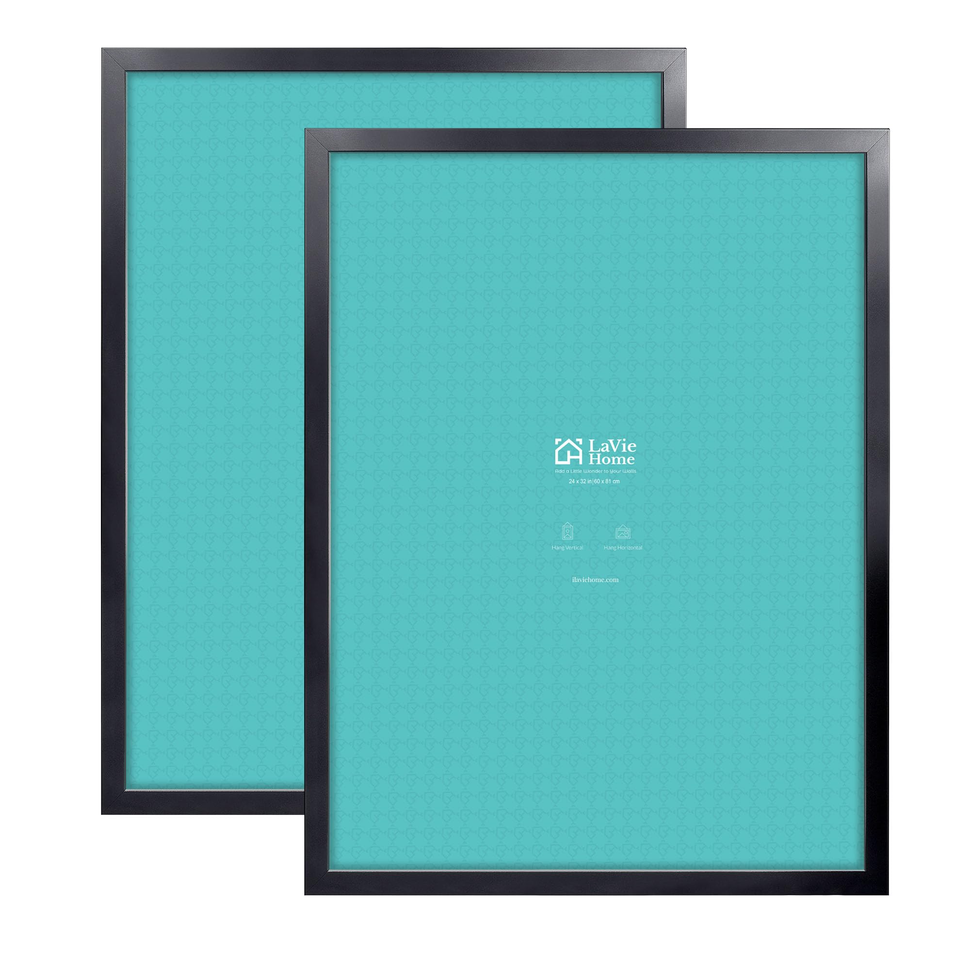 LaVie Home 24 x 32 Poster Frame 2 Packs Black, Display Pictures 24x32, Horizontal or Vertical Wall Gallery Puzzle Frames with High Definition Plexiglass Suitable for Family Photos, Artworks,
