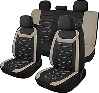 Vista 11 de CAROMOP Breathable Car Seat Cover 2 Front Seats, 3D Air Mesh Cloth Seat Covers for Cars, Universal Fit Automotive Car Interior Covers for SUV Vans