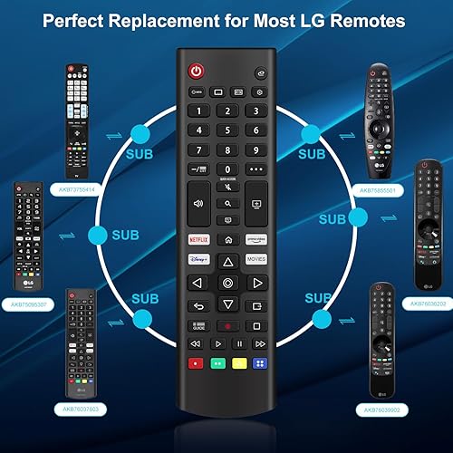 Miniatura 6 de ZYK AKB76037603 - Paquete de 2 mandos a distancia universales de repuesto para LG TV remoto compatible con todos los modelos para LG Smart TV Remote