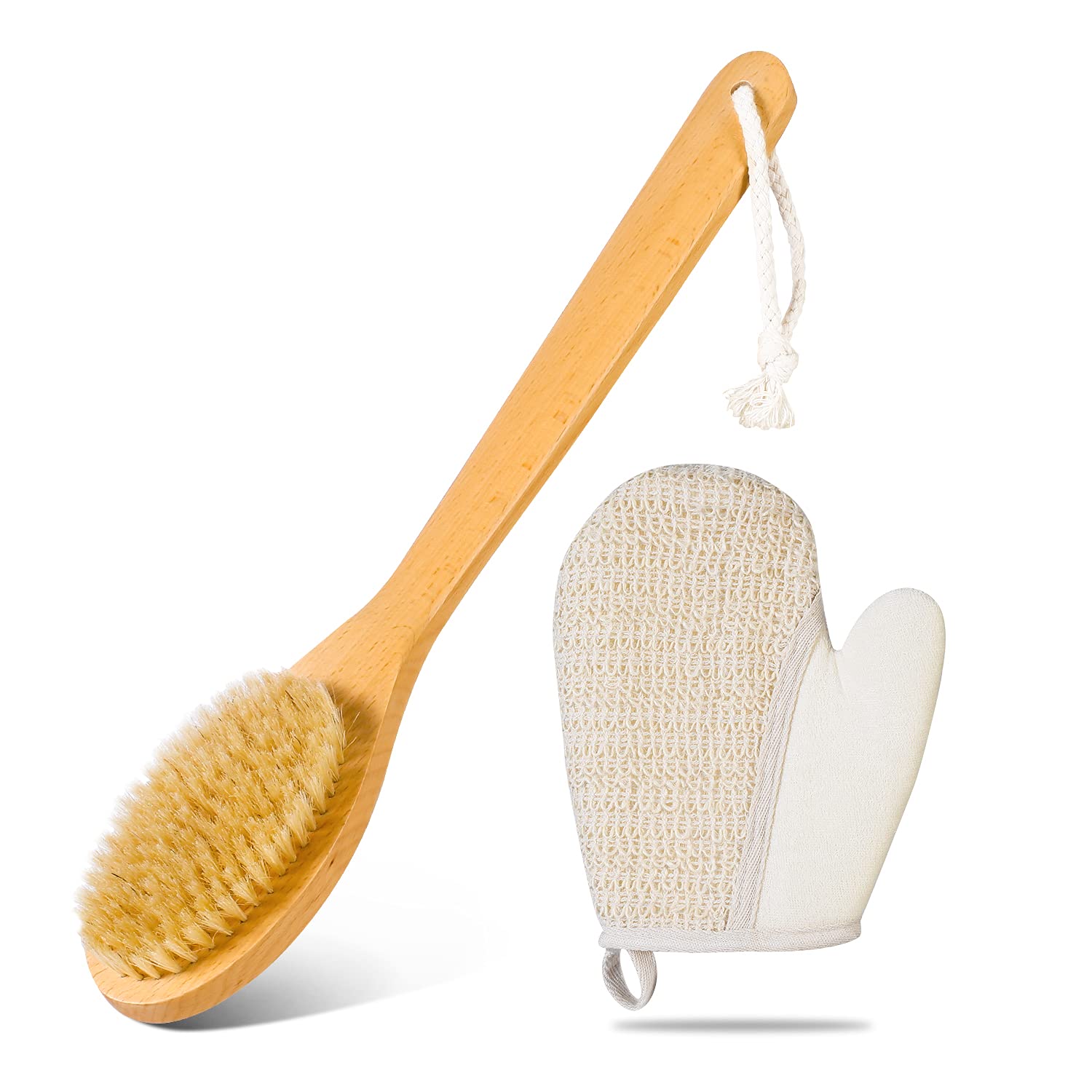 Buy DarkvollatDry Brush Bath Brush Set (2pack), Beech Wood Exfoliating