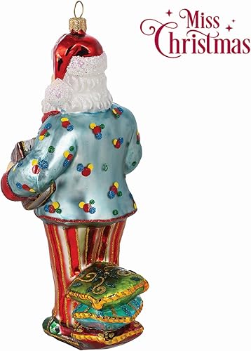 Miniatura 8 de Miss Christmas Colección 2022 Adorno de árbol de Navidad de cristal soplado de Papá Noel (Santa con barril de whisky) Papá Noel con barril