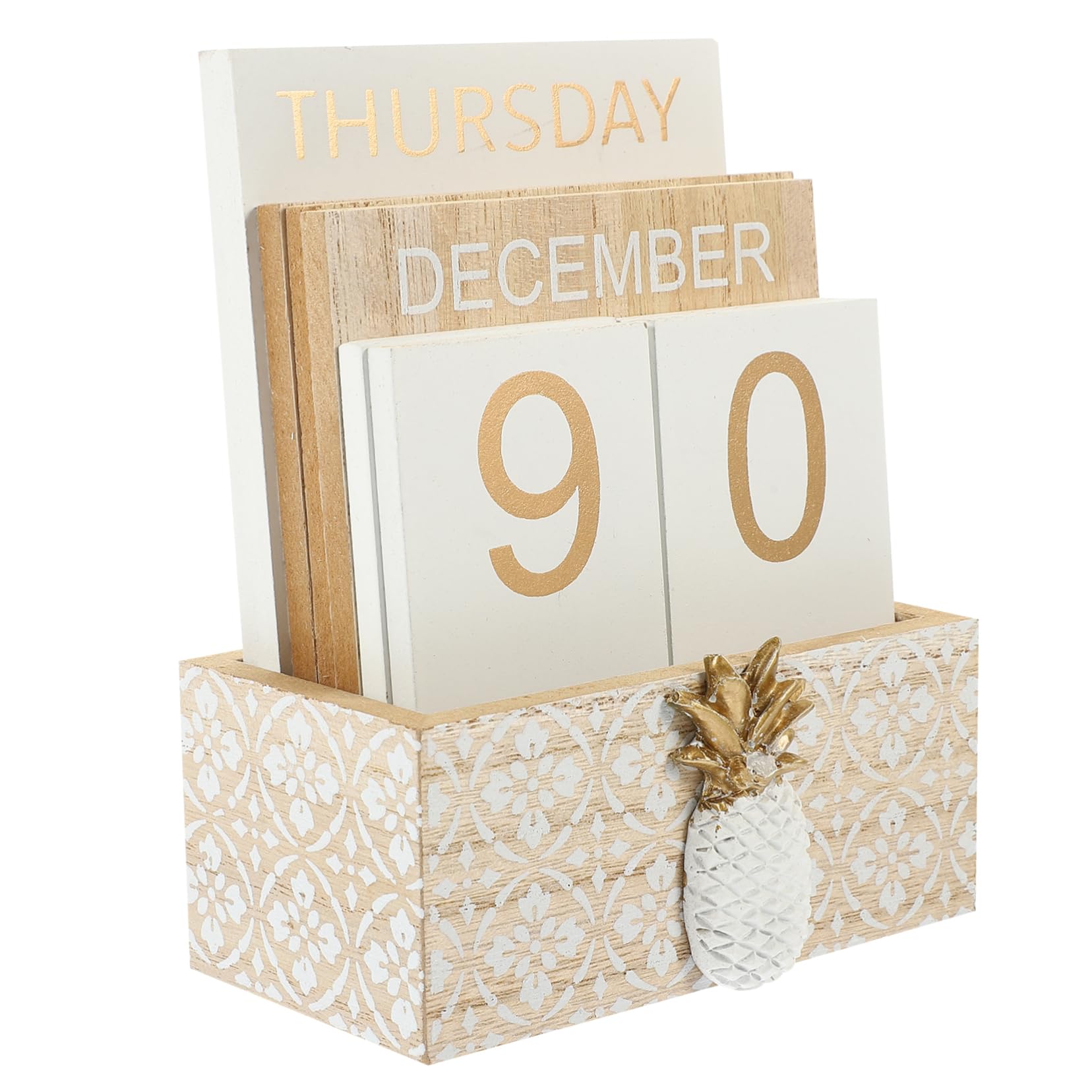TEHAUX 2pezzi Calendario Da Tavolo Legno Rimovibile Decorazione Per Ufficio e Casa Design Artistico Per Scrivania Adatto Per Scuole e Hotel