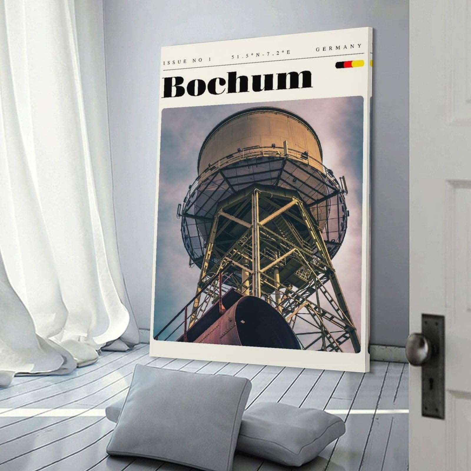 Junmoney Bochum Germany Travel Art Canvas Wall Decor 20x30inch(50x75cm), for Lounge, Study, Hallway Or Flat Walls, Canvas Wall Art That Fits Changing Layouts