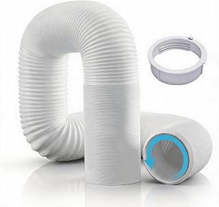 Midea Tragbarer AC-Abluftschlauch-Ersatz, mobiles Klimaanlagen-Entlüftungs-Set, 15 cm Durchmesser, ausziehbar auf 1,5 m, hitzebeständiges PP und ABS mit Stahldraht, weißes Ersatzteil