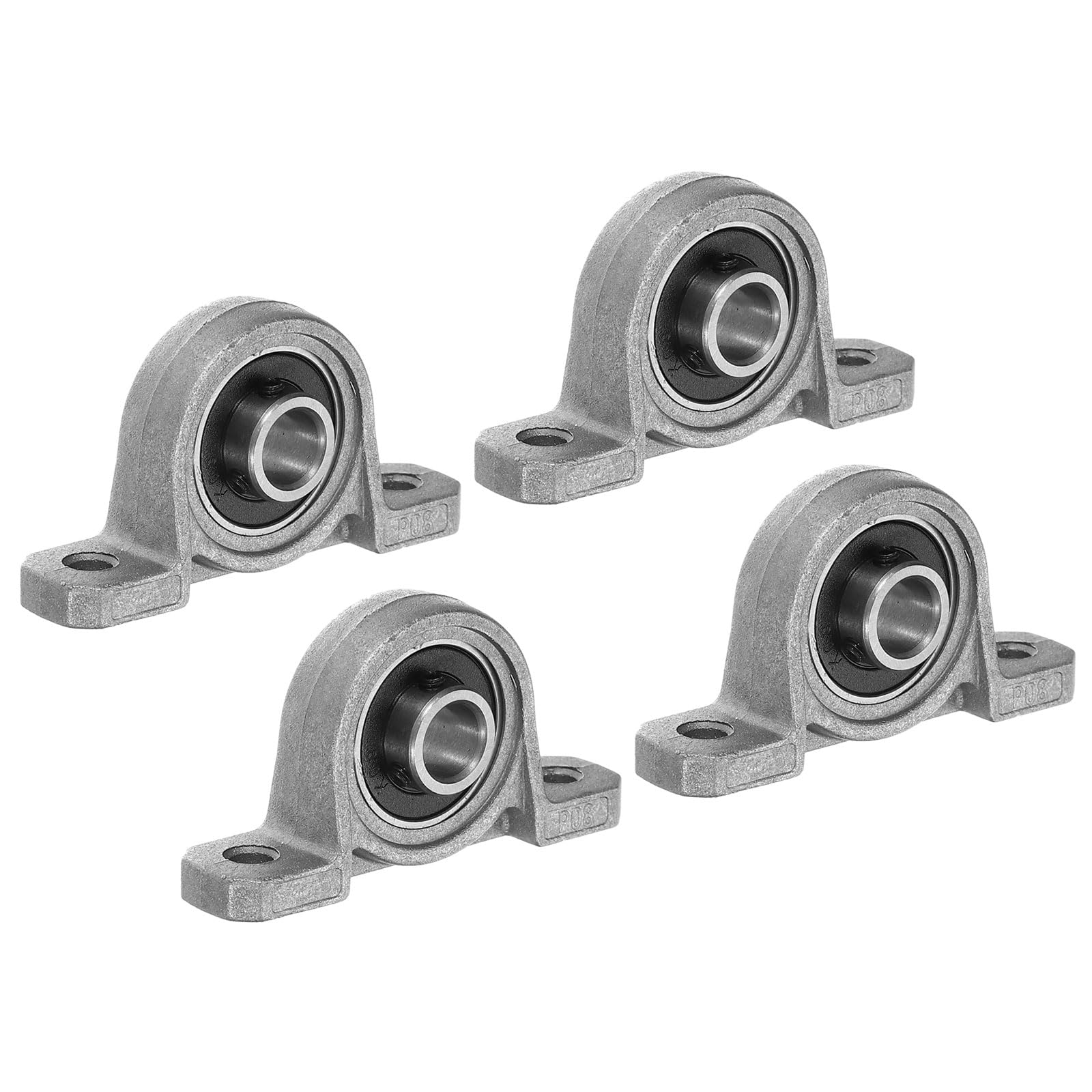 4-Pack KP08 Pillow Block Bearing - 8mm (5/16") Bore Zinc Alloy Self-Aligning Flange Mounted Bearings For CNC, Machines & Gearboxes