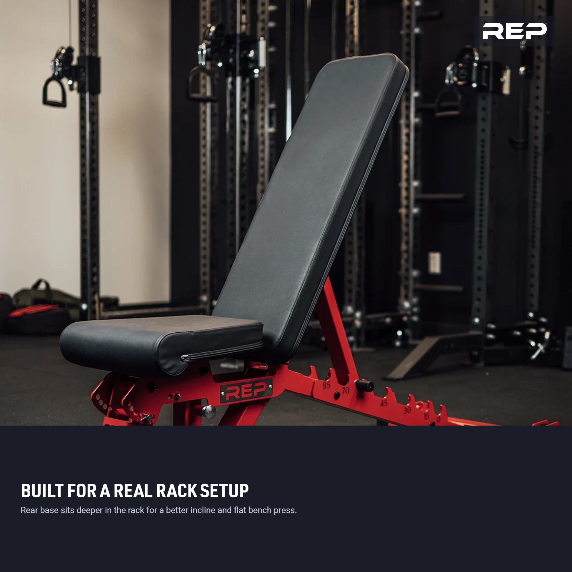 Rep Fitness Banco ajustable (plano, inclinado y declinado) AB-3000 FID - 1.000 lb Calificación