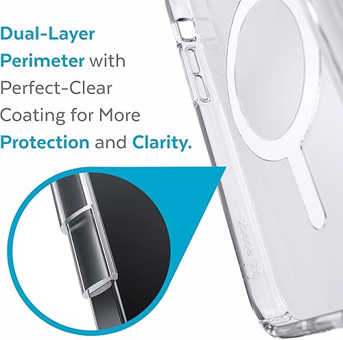 Miniatura 5 de Speck Funda transparente para iPhone 12, protección contra caídas para teléfonos iPhone 12 Pro y iPhone 12, diseñada para MagSafe, antiamarilamiento