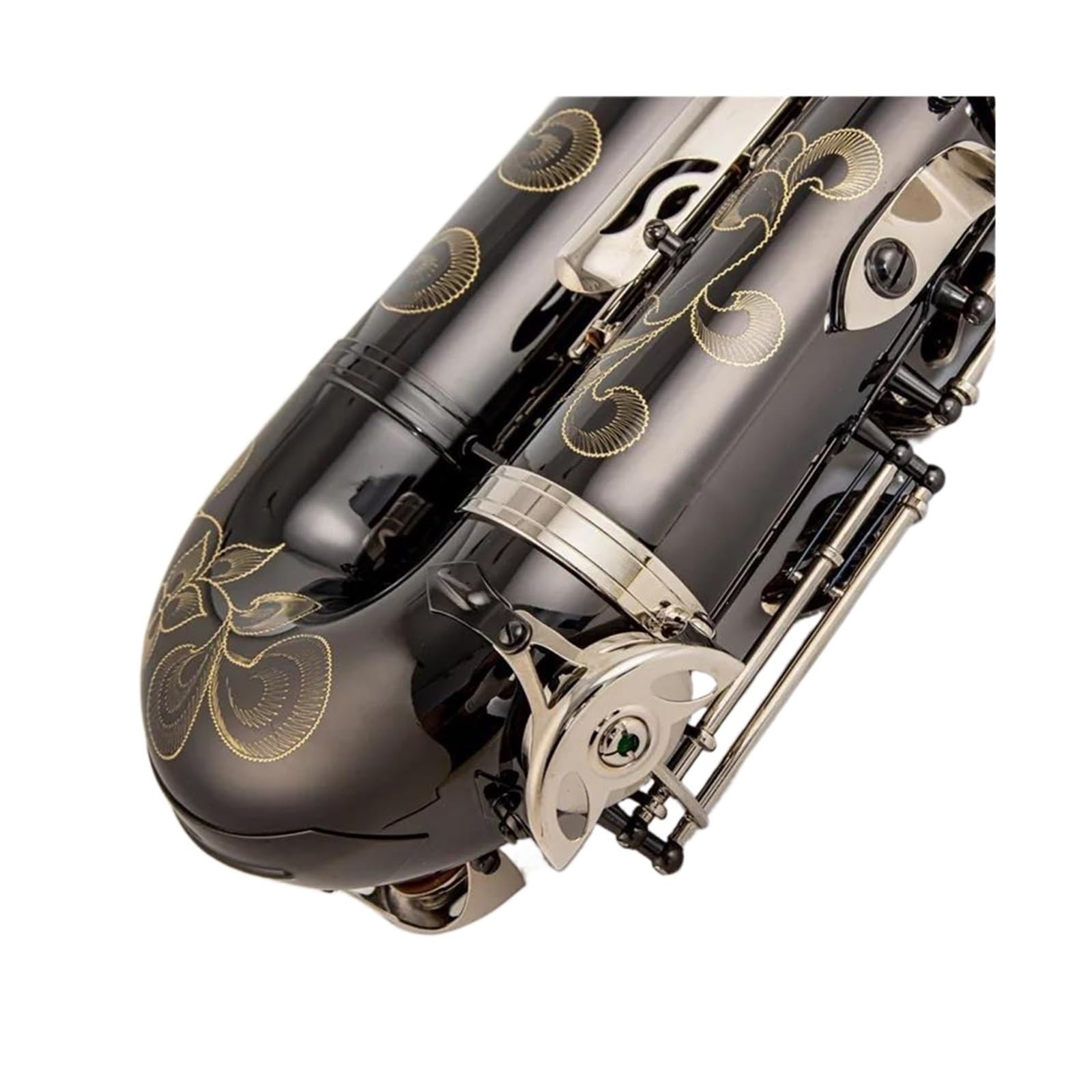 Professionale Sassofono Strumenti Musicali Sassofono Tenore BB Tone Black Nickel Silver Key Sax con Custodia Bocchino (Color : 03)