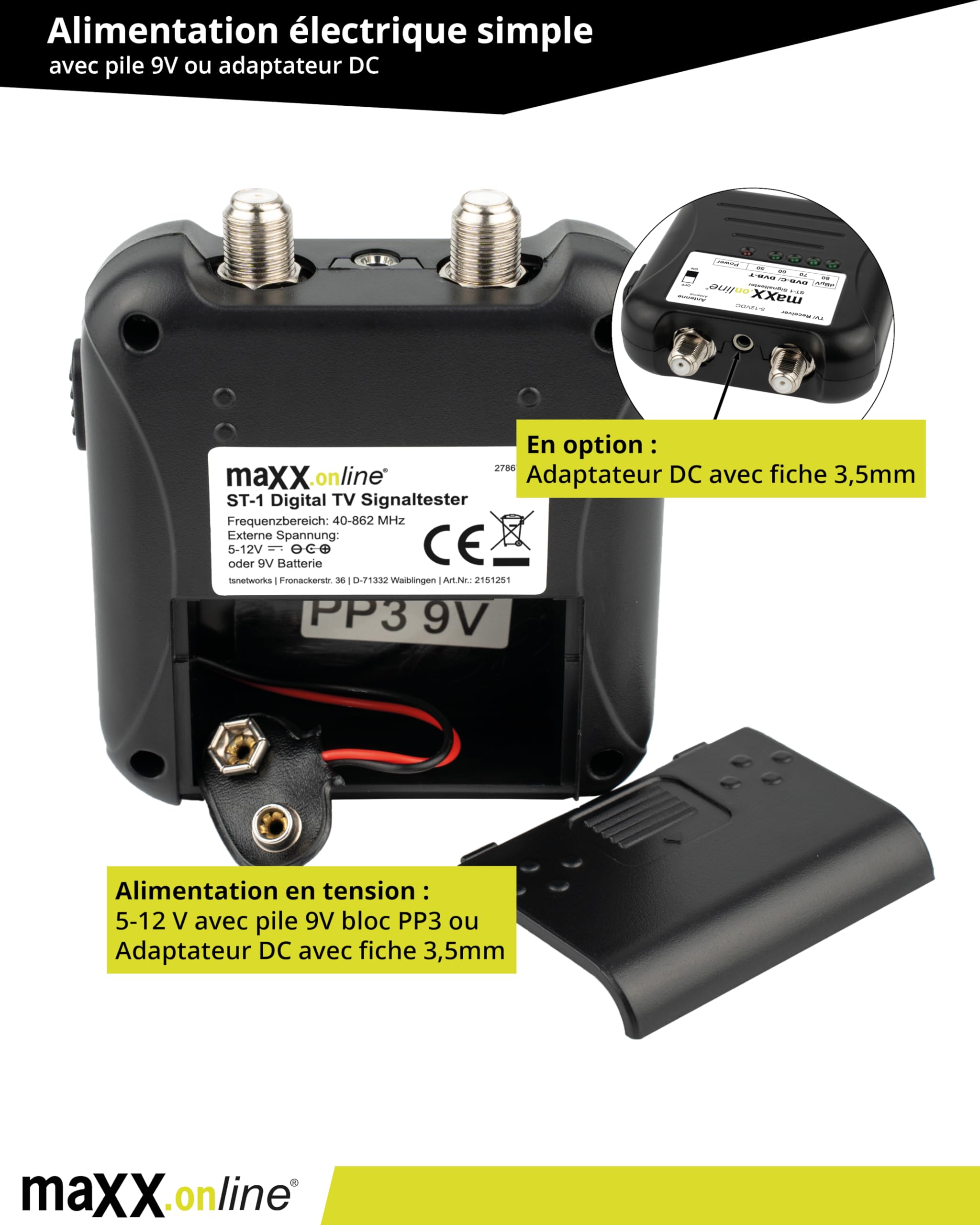 Testeur de signaux DVB-T2/DVB-C, mesurer le signal d'antenne, vérifier l'intensité du signal de la télévision par câble, testeur de télévision par câble analogique/numérique