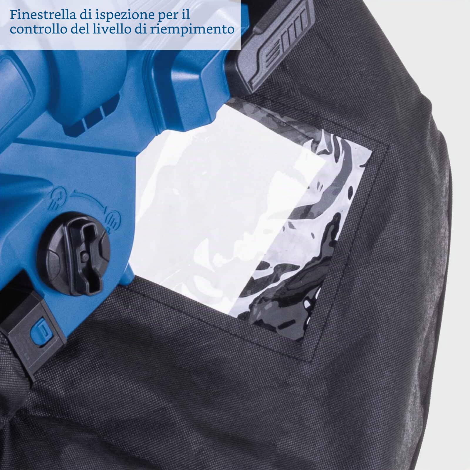 Soffiatore/Aspirafoglie a batteria SCHEPPACH BC-BLV720-X 20V IXES - Portata 210 km/h - 45 L - senza batteria n? caricabatterie