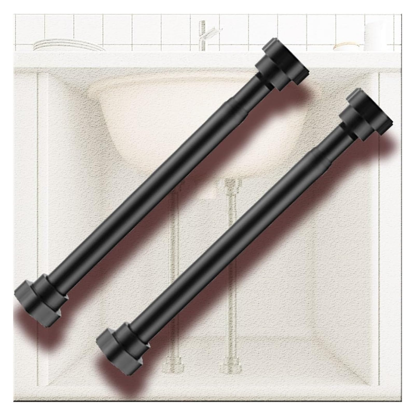 Zxgrfdefa One Color Sink Support Legs, Undermount Basin Brackets Black Furniture Legstainless Steel Support Poles Repair Kit For Kitchen Sink Table Leg(2*Height 40 55Cm(15.7" 21.6"))