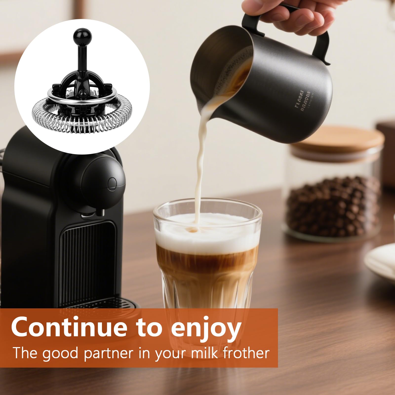 Coperchio Montalatte Per Nespresso Aeroccino 3, Frusta Compatibile - Foto 4