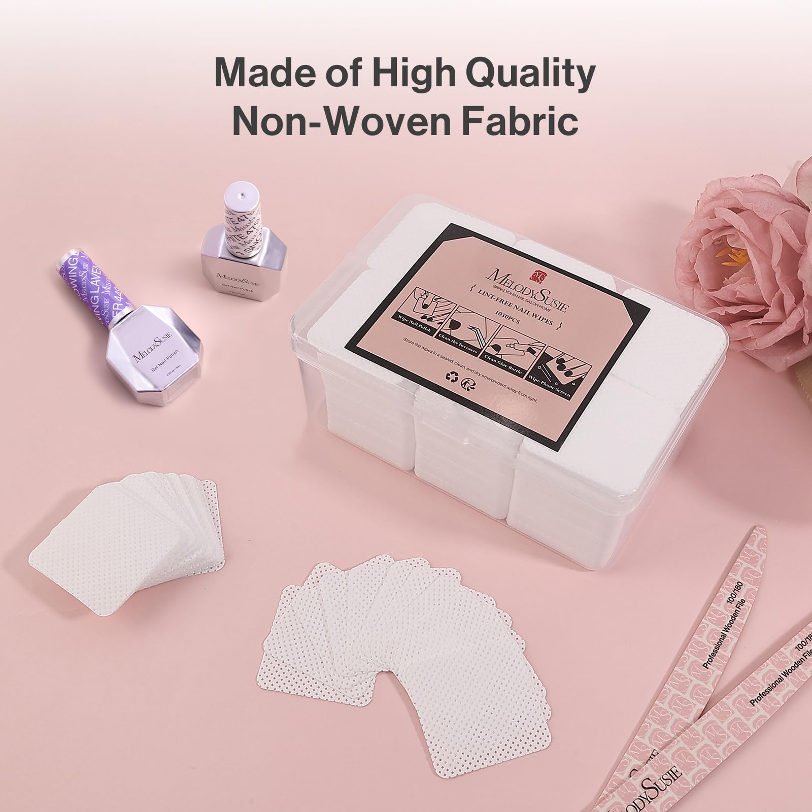 1050 toallitas de uñas sin pelusas, súper absorbentes, suaves, no tejidas, para quitaesmalte de uñas y toallitas de extensión de pestañas para arte de uñas 2