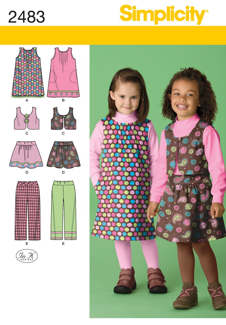 Simplicity 2483 Schnittmuster Kinderbekleidung, Gr. 28-36