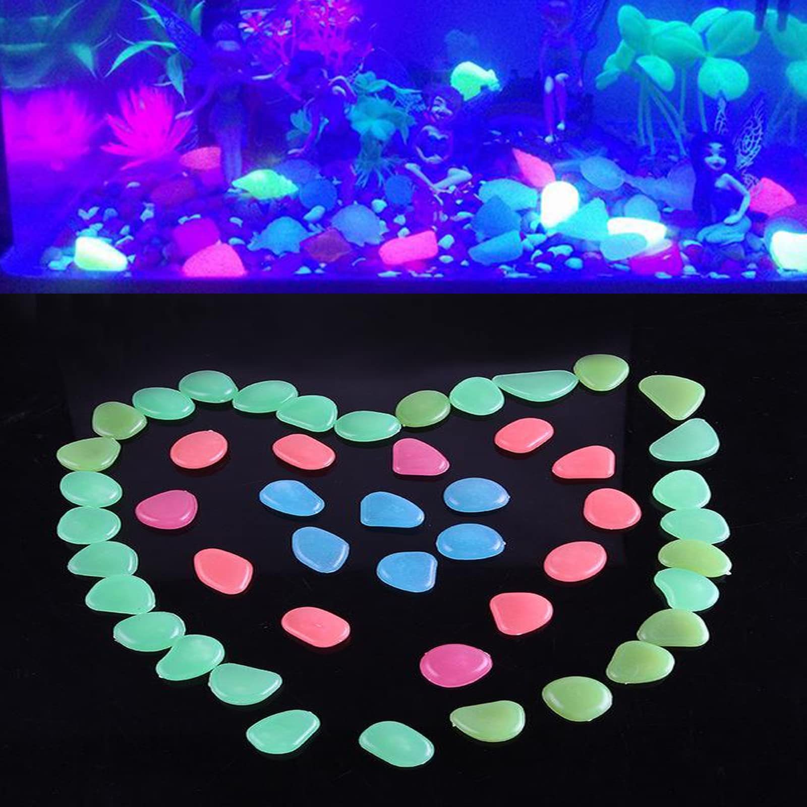 200 Pietre Luminose Colorate - Per Giardino, Acquario, Decorazioni Notturne
