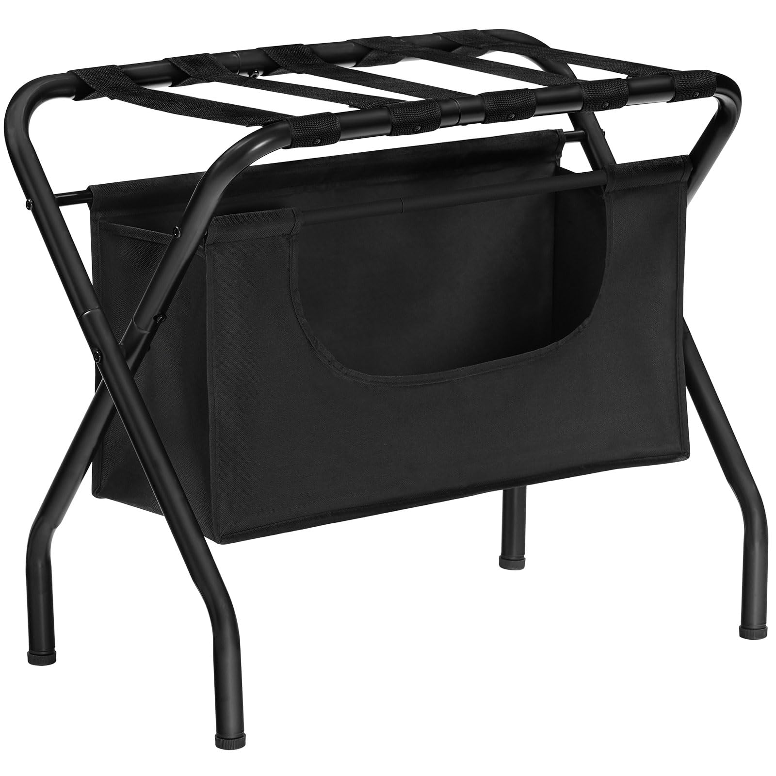 HOOBRO Luggage Rack with Laundry Bag, Folding Suitcase Stand for Guest