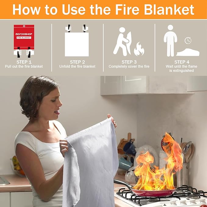 Mondoshop Fire Blankets Emergency Fire Retardant Blanket Fireproof Blanket