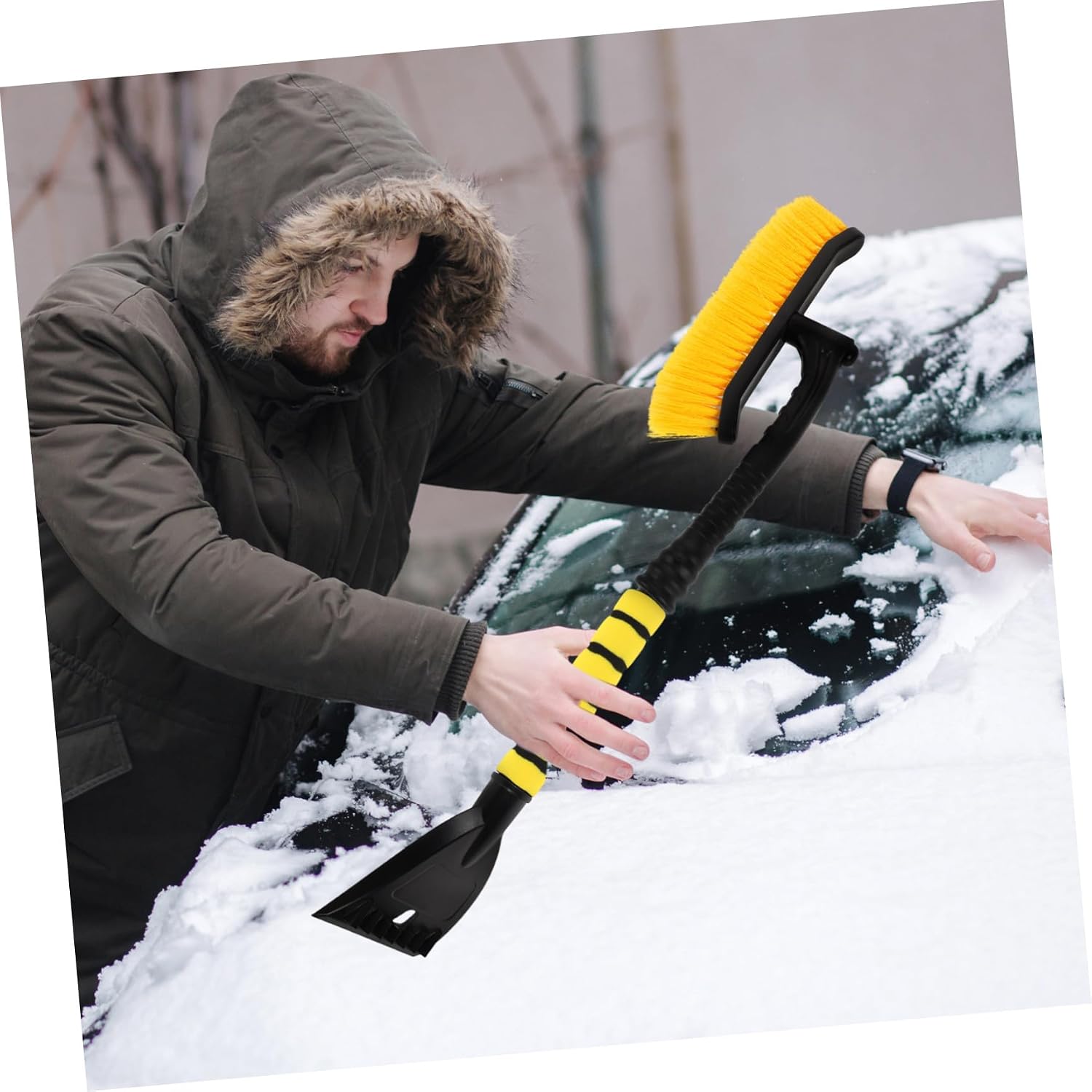Cabilock Car Snow Brush and Ice Scraper for Vehicle and Truck with Detachable Design, Easy Assembly, and Efficient Snow Removal, for Winter Travels and Outdoor Use