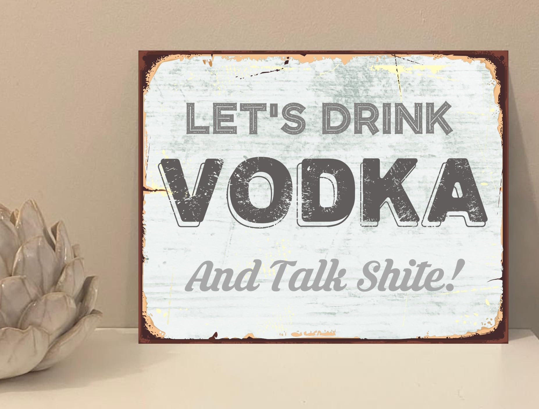 the sticker studio ltd Let's Drink Vodka Quote Alcohol House Novelty Metal Plaque Sign Gift fcp43