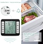 ORIA Refrigerator Thermometer, Wireless Digital Freezer Thermometer with 2 Wireless Sensors, Audible Alarm, Min and Max Record, LCD Display for Home, Restaurants, Bars, Cafes (Black)