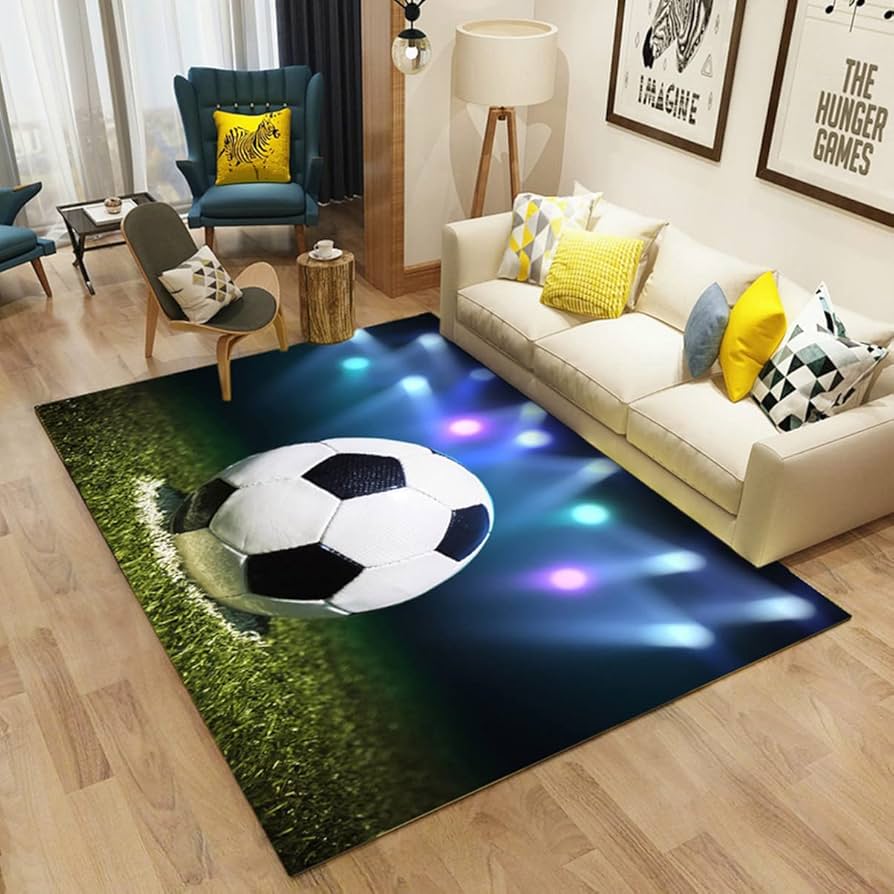 Cool Large 3D Printed Gaming Carpet Rugs For Boys Bedroom, Home Decor Kids Game Room Gamer Area Rugs, Non-Slip Gamepad Carpet For Teen Men Living Room Sofa Playroom Hard Wood Floor