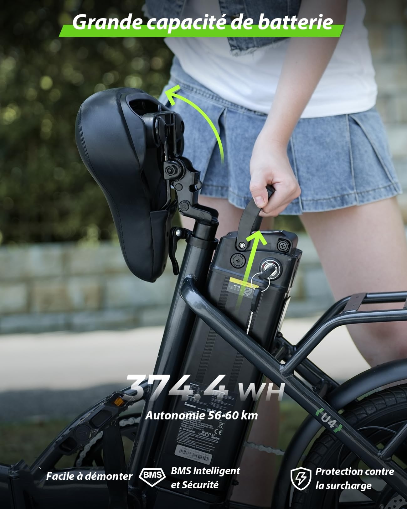 Vélo Électrique Pliable Adulte| Batterie Amovible 36V 10.4Ah | Charge Rapide 4-5H | Autonomie 56-60KM | Moteur 250W Réglementé | Freins à Disque Suspension Avant | VAE Urbain Déplacement Quotidien