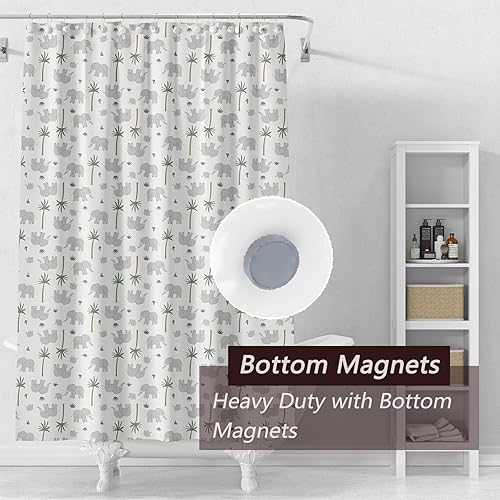 Miniatura 10 de Forro de cortina de ducha, forro de ducha cuadrado de PEVA 4G, cortinas de ducha impermeables de plástico, 72 x 72 pulgadas con agujeros para