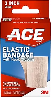 ACE 3 Inch Elastic Bandage with Hook Closure, Beige, No Clips, Great for Elbow, Ankle, Knee and More, 2 Count