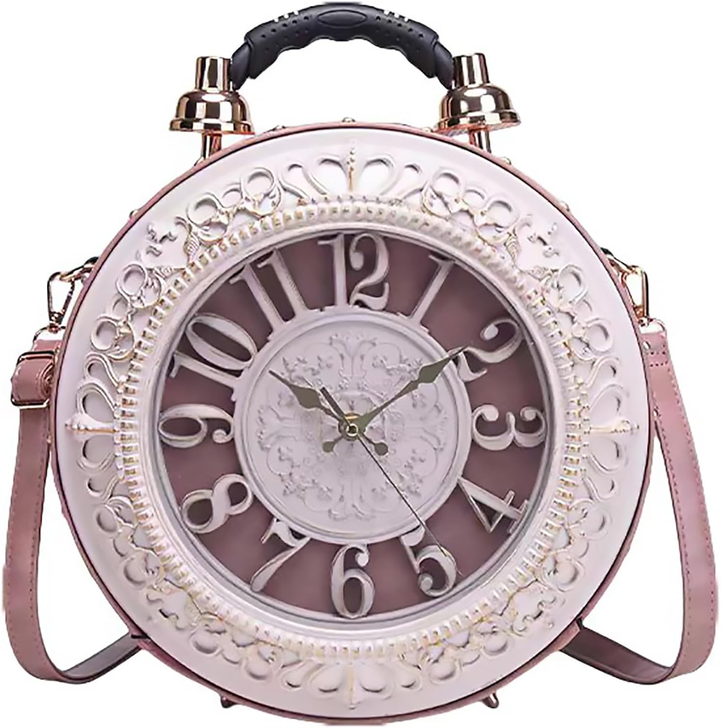 Women PVC Clock Shaped Handbag Crossbody Shoulder Bag Clock Purse - Image 3