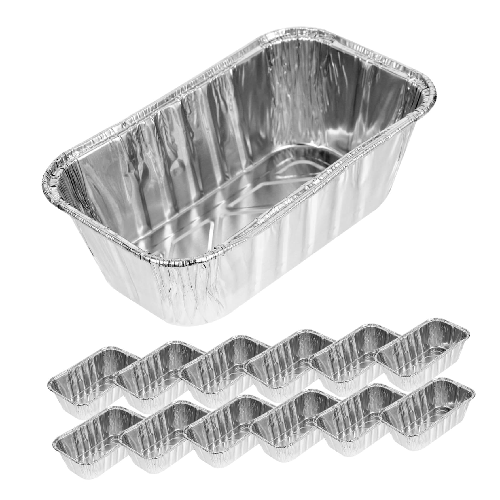 KICHOUSE 30 Stück Alufolienbehälter 430 Ml Hitzebeständig Stapelbar Aluminium Folienboxen zum Backen Grillen und Aufbewahren von Lebensmitteln Haushalts Back und Grillzubehör ohne Deckel
