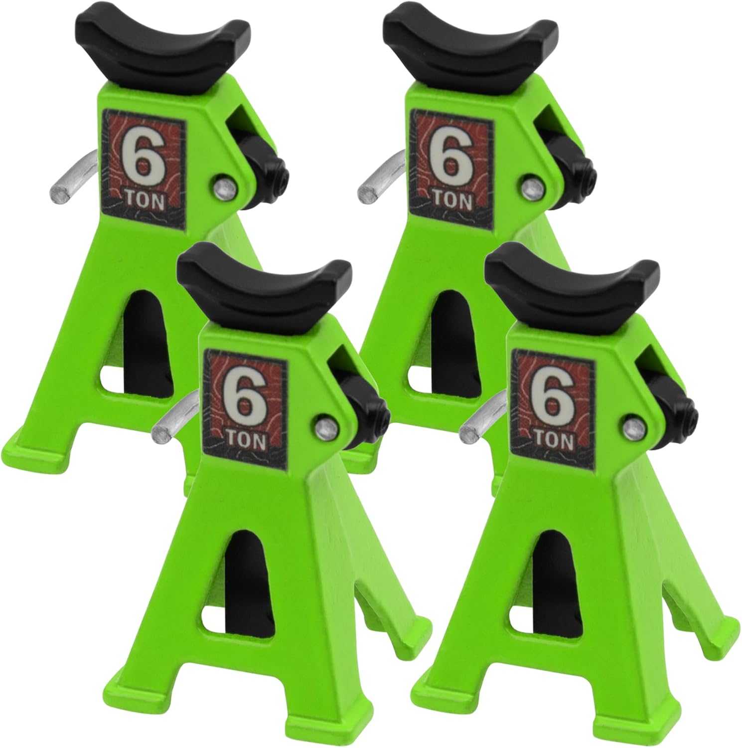 4Pcs ShareGoo 1/24 RC Scale Toy Decoration Metal RC Mini Toy Jack Stands Simulation Compatible with 1/18 1/24 RC Crawler SCX24 AX24 TRX4M FCX24 RC Crawler Car (Green)