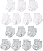 Amazon Essentials 14-Pack Unisex Baby Non-Slip Grip Ribbed Ankle Socks, 0-24 Months