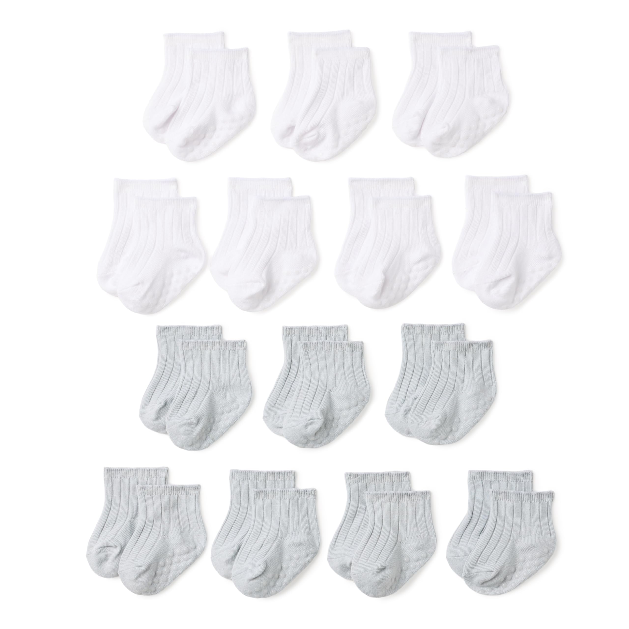 Amazon Essentials Unisex Baby Gerippte Knöchelsocken mit rutschfester Sohle, 14 Paar