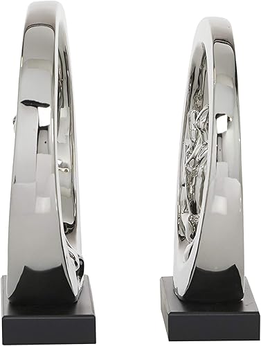 Miniatura 3 de Deco 79 Escultura de bailarina de porcelana contemporánea, juego de 2 11 pulgadas, 10 "H, plata