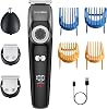 Barberboss 3-in-1 Beard & Hair Trimmer for Men, Cordless Grooming Kit with NoseEar Trimmer, Adjustable Dial, Ceramic Blades, Waterproof & USB Charging, Men’s Grooming Kit